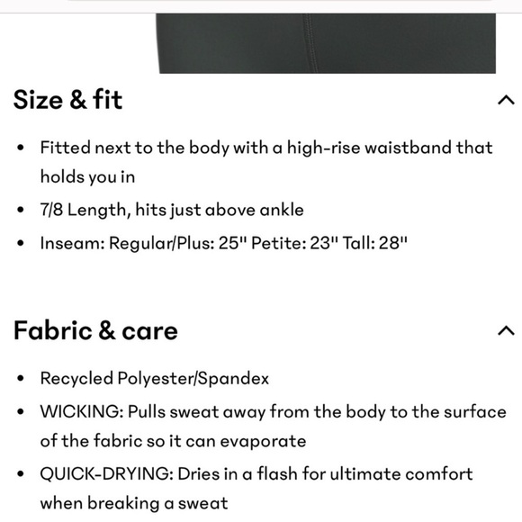 Athleta Accelerate 7/8 Tights Leggings Light Blue size large NWT - Picture 6 of 6